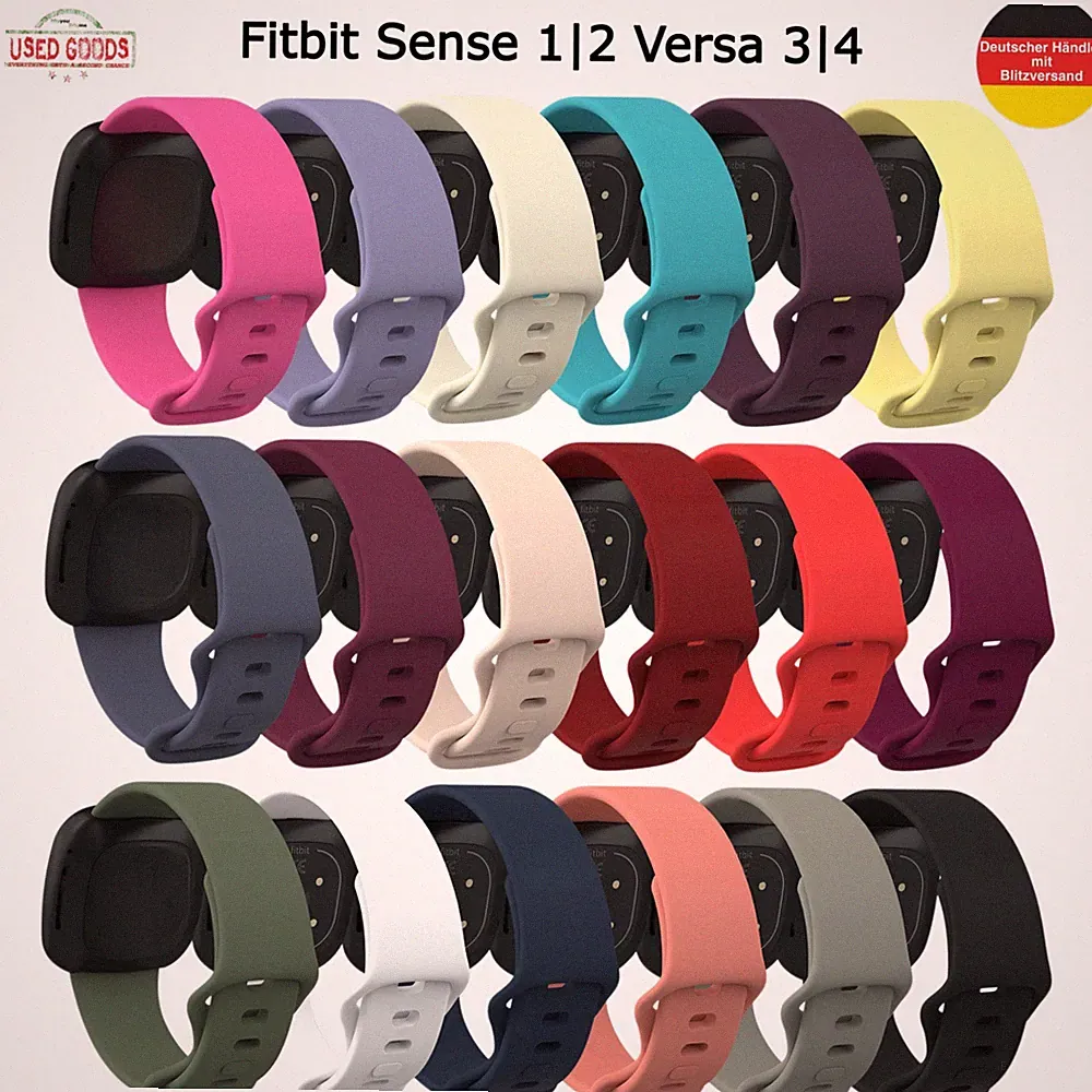 Fitbit Sense 1|2 Versa 3|4 Fitness Ersatz Armband Silikon Sport Smart Watch Uhr