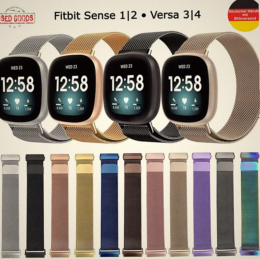 Fitbit Sense 1|2 Versa 3|4 Fitness Magnet Milanaise Ersatz Armband Smart Watch