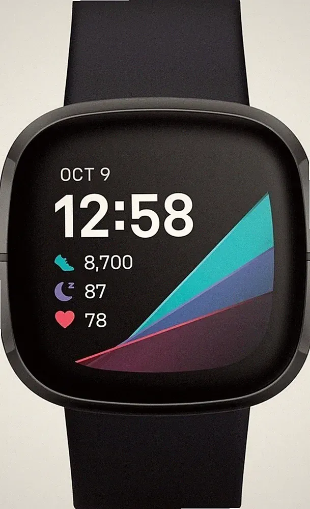 Fitbit Sense Carbon/Grau Fitness Tracker Smartwatch 40mm GPS - REFURBISHED