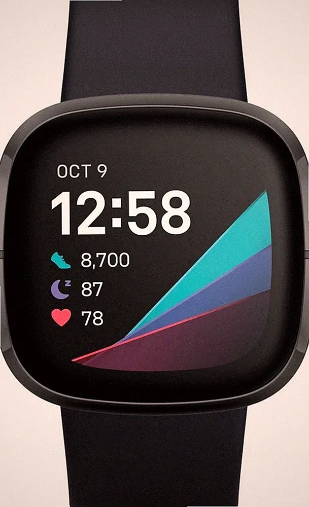 Fitbit Sense Carbon/Grau Smartwatch 40mm Fitness Tracker Pulsmesser - TOP