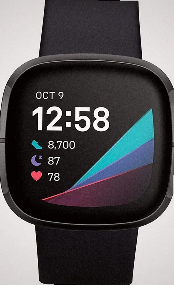 Fitbit Sense grau Smartwatch 40mm Fintess Tracker GPS Aluminium AMOLED-Display