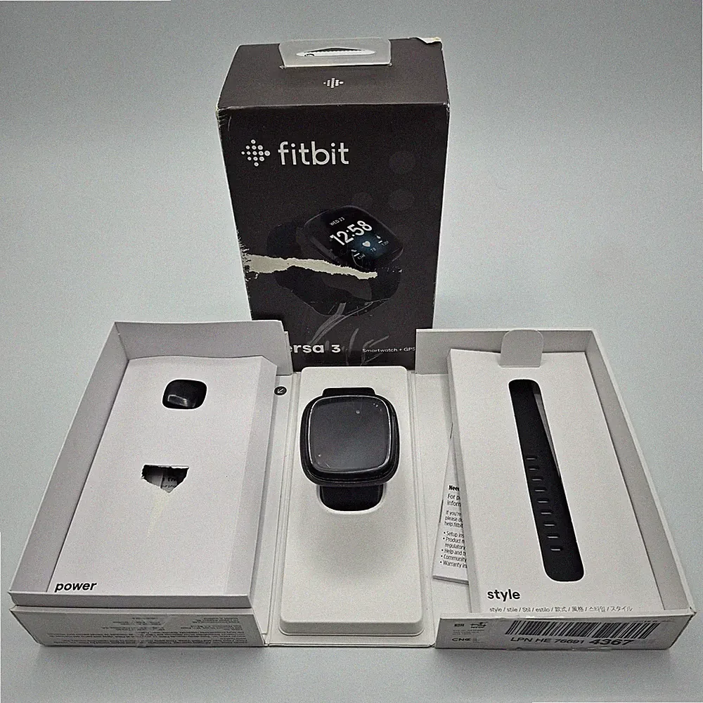 Fitbit Versa 3 Health & Fitness Smartwatch, Black Sport gym Fitnesstracker Uhr