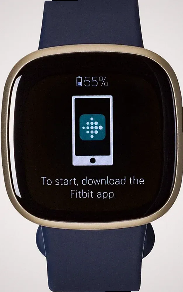 Fitbit Versa 3 soft gold/blau Fitness Tracker Smartwatch 1,4 Zoll - REFURBISHED