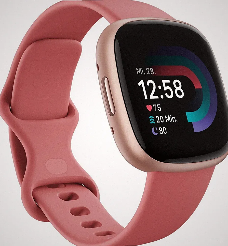 Fitbit Versa 4 Fitness-Smartwatch, Sand/Copper Rose