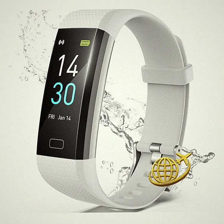 Fitness Armband Smartwatch mit Schrittzähler, Grau, GPS, Kalorienzähler