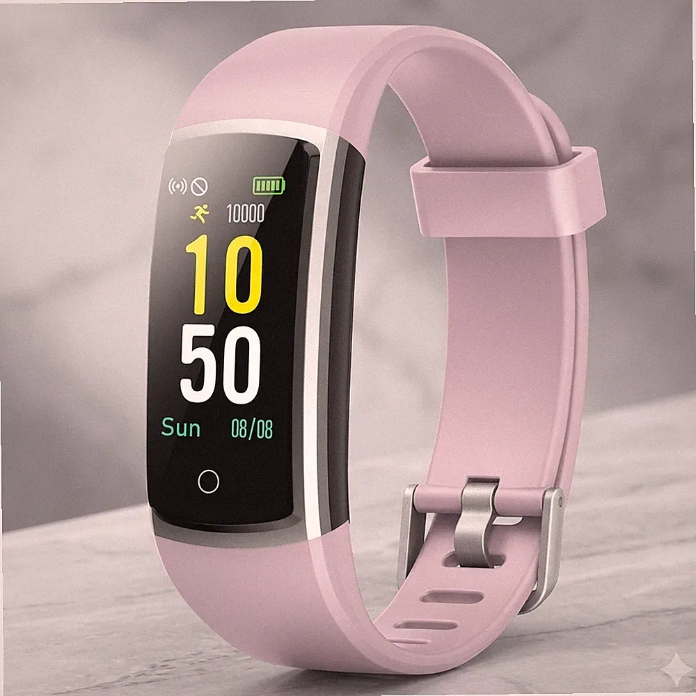 ​Fitness Armband Tracker HR – Wasserdicht IP68 – Smartwatch Damen Rosa – NEU