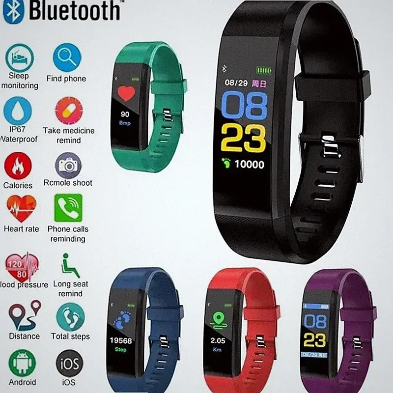 Fitness Smart Watch Aktivitätstracker Herzfrequenz für Damen Herren Sport Fitness+