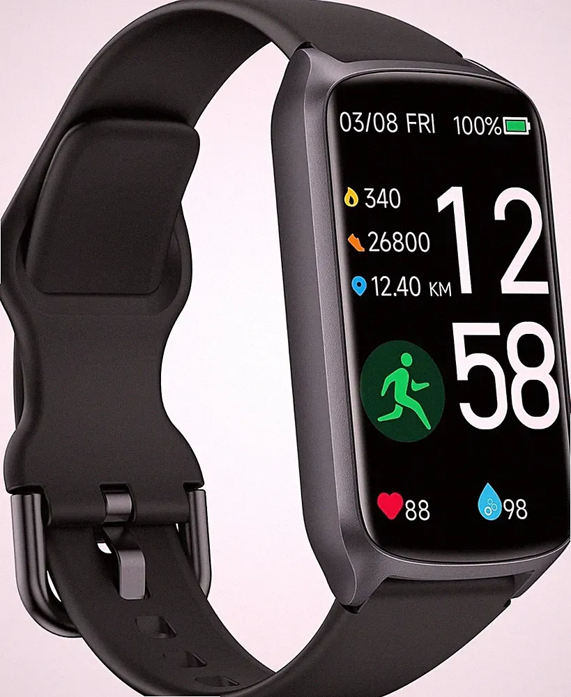 Fitness Tracker Amzhero Smartwatch 1,47 Zoll, 24 Sportmodi, 5ATM, SpO2 Tracking