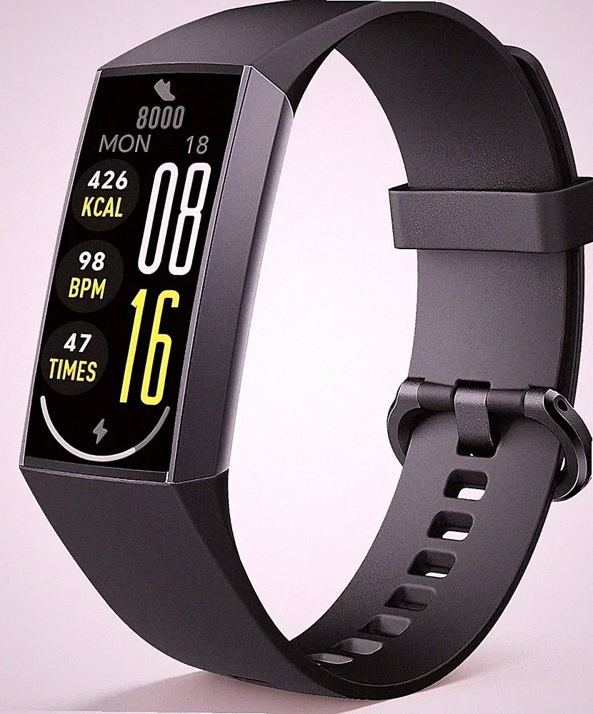 Fitness Tracker Smartwatch - 24h Herzfrequenz & vieles mehr - iOS/Android - Schwarz