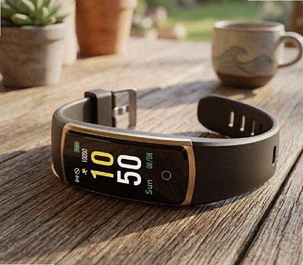 Fitness Tracker Smartwatch Herzfrequenz, 14 Sportmodi Schwarz/Gold byiEmre