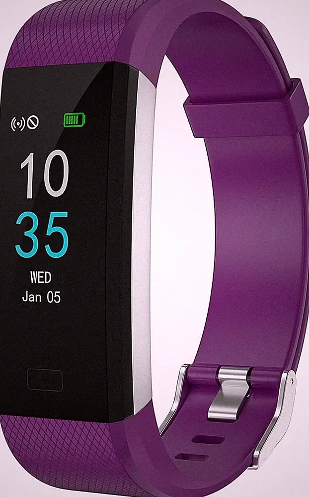 Fitnessarmband Schrittzähler Violett für iPhone kompatibel mit Android