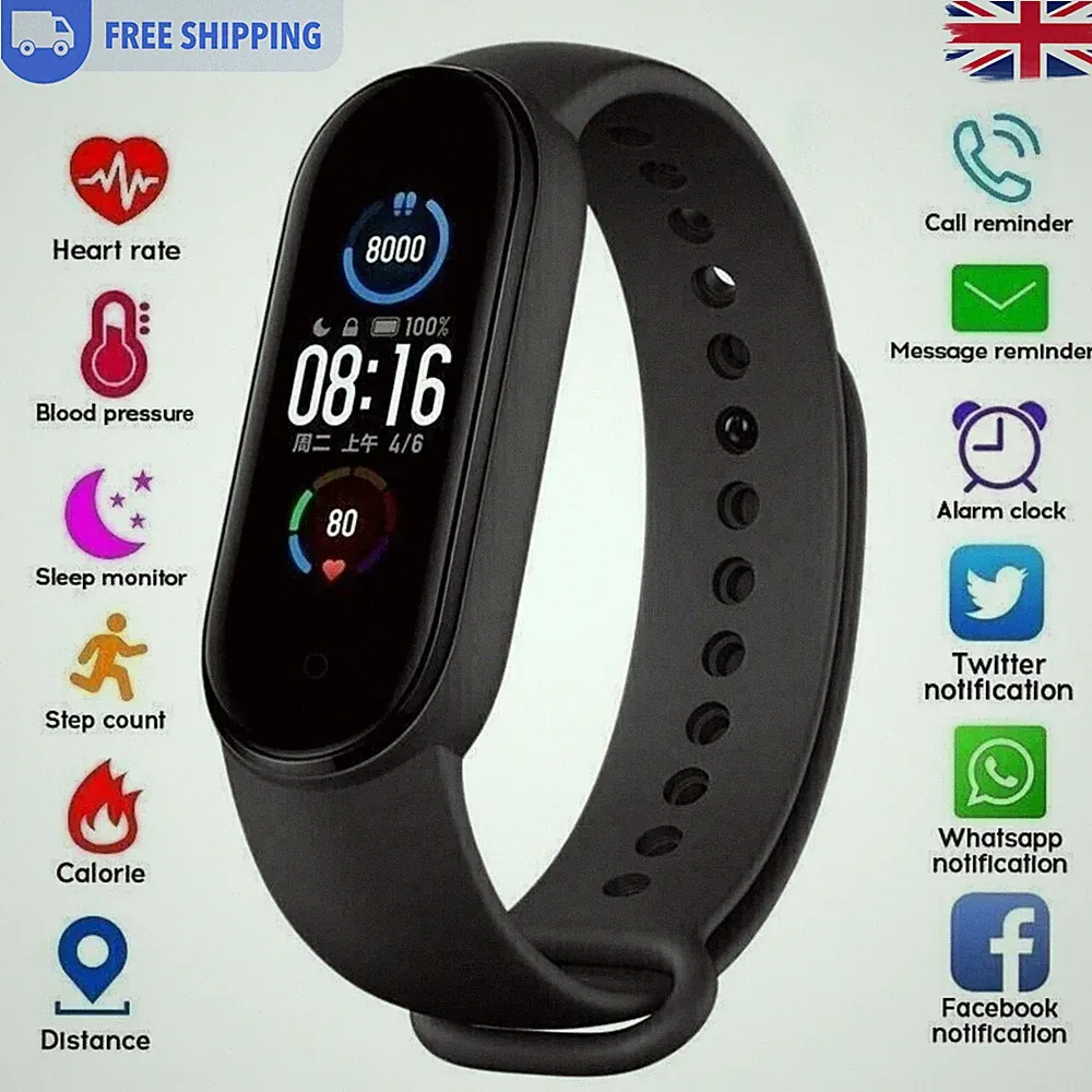 Fitnesstracker Smartwatch mit Pulsmesser, GPS, wasserdichtes Fitnessband