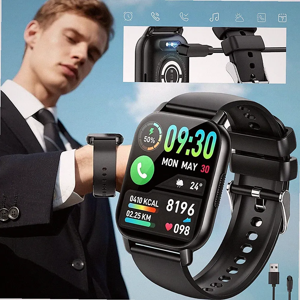 Fitnessuhr Uhr Smartwatch Gesundheitsuhr Wasserdicht HD Touchscreen Für Android