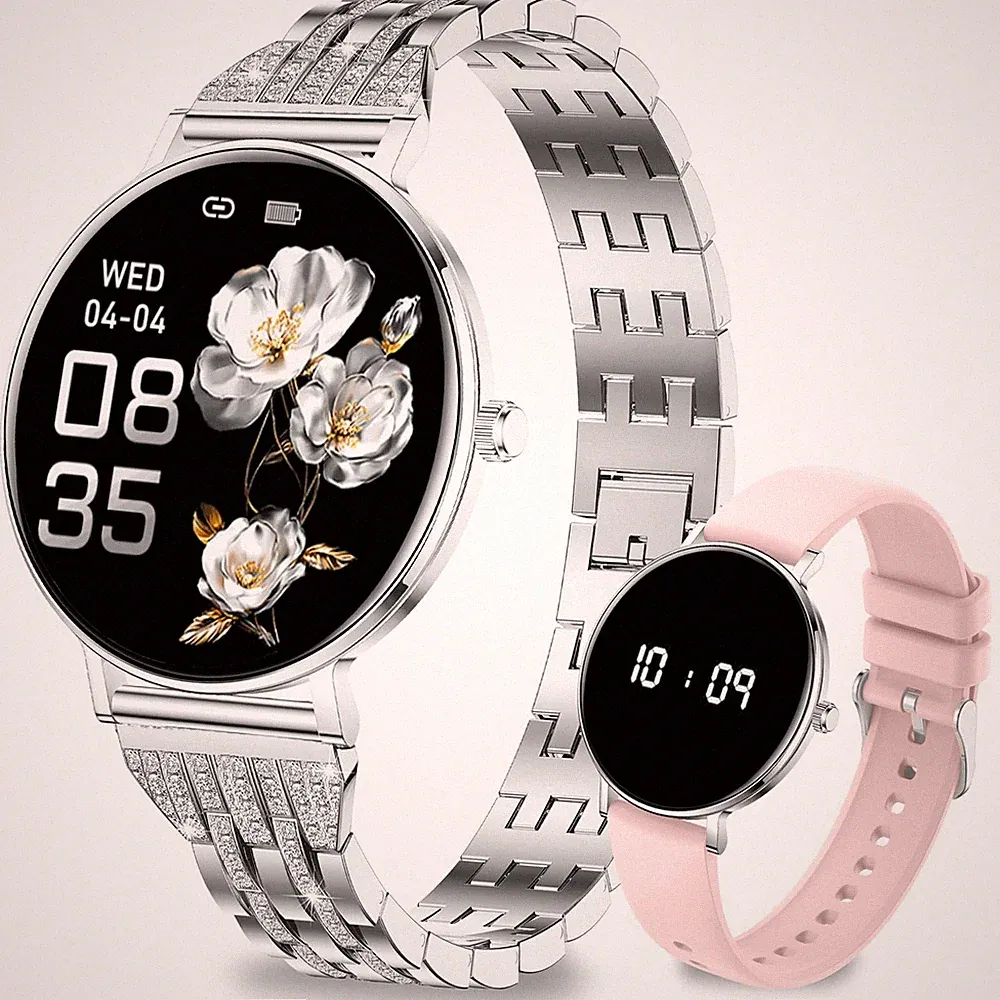 Fitoncloud Smartwatch Damen 8mm Ultradünn,1,32" AlwaysOn Display Smart Watche...