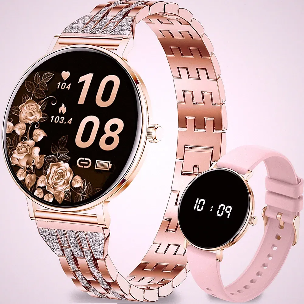 Fitoncloud Smartwatch Damen 8mm Ultradünn,1.32" AMOLED Display Smart Watches...