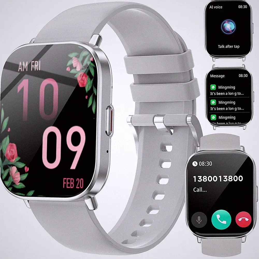 Fitoncloud Smartwatch Damen Herren mit Telefonfunktion, 2,01 Zoll HD Touchscr...