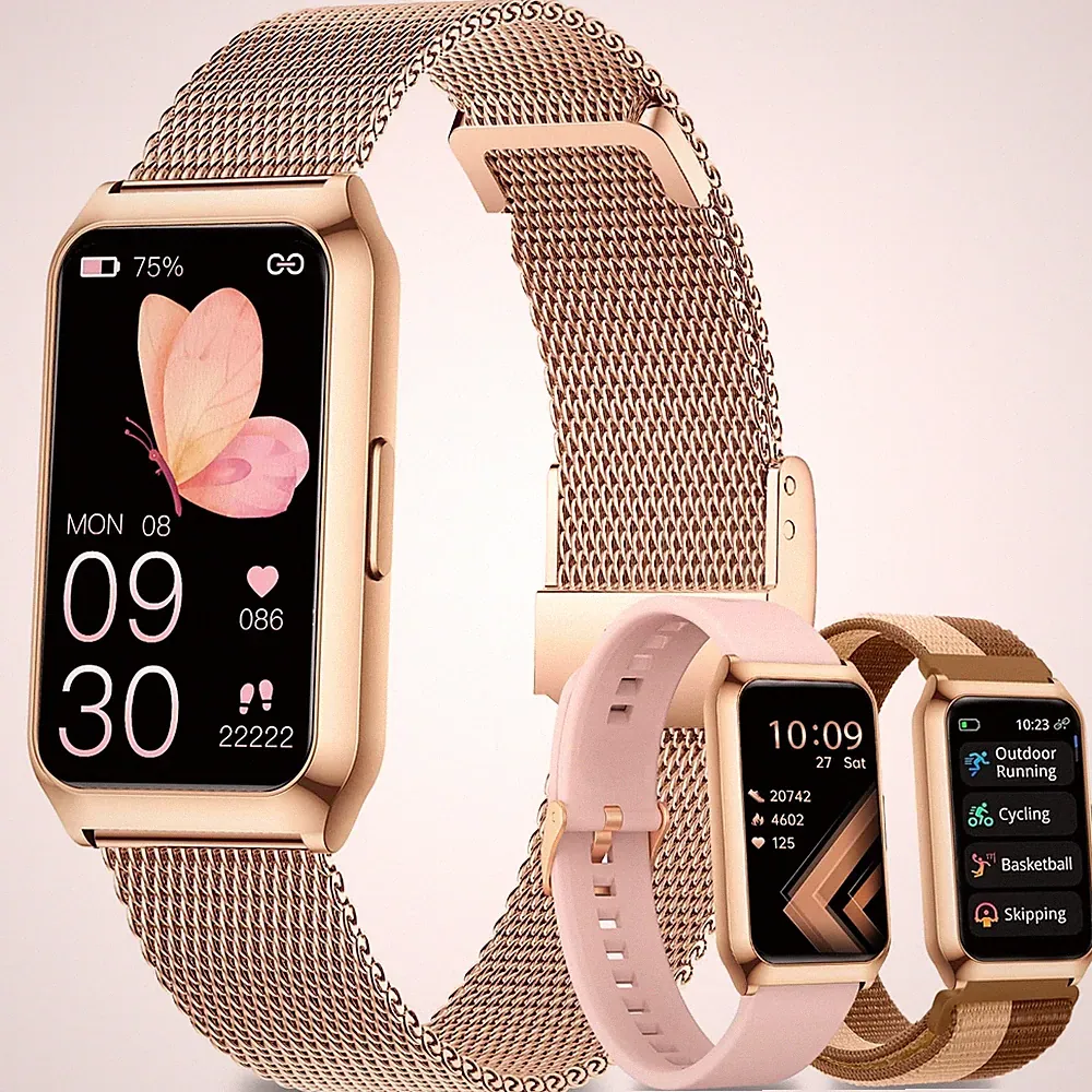 Fitoncloud Smartwatch Damen mit Aluminiumgehäuse, UltraAkkulaufzeit, 1,47" Fi...