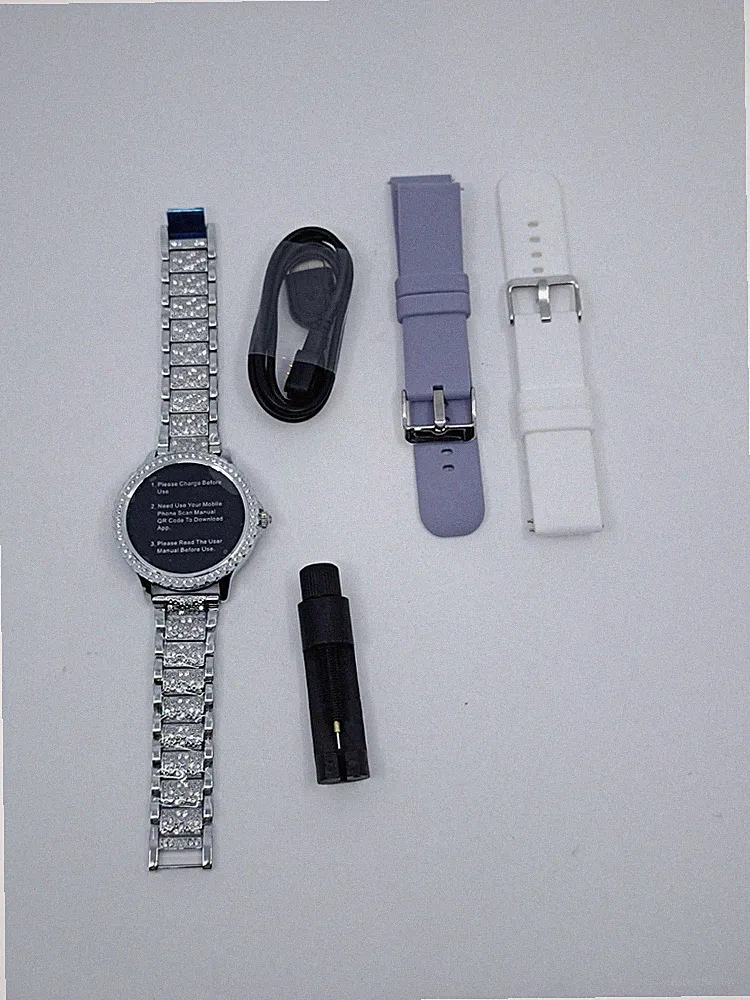 Fitonyo I70 Damen Smartwatch – Silberne Fitnessuhr mit Wechselarmbändern_0,3_6