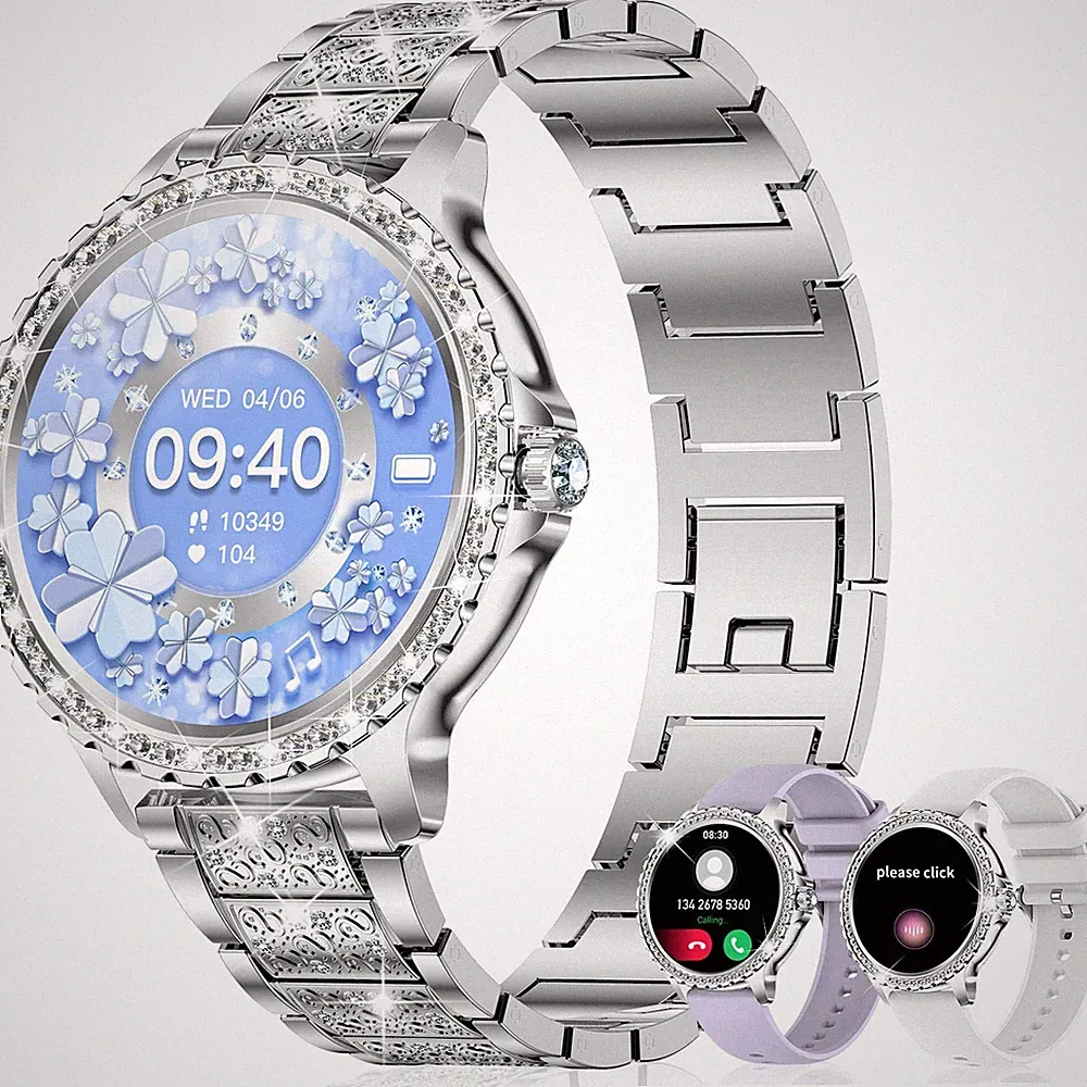 fitonyo Smartwatch Damen mit Telefonfunktion Diamond,1.32" HD mit Anruffunktion