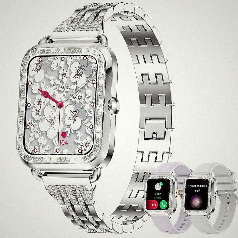 smartwatch damen weiß silber