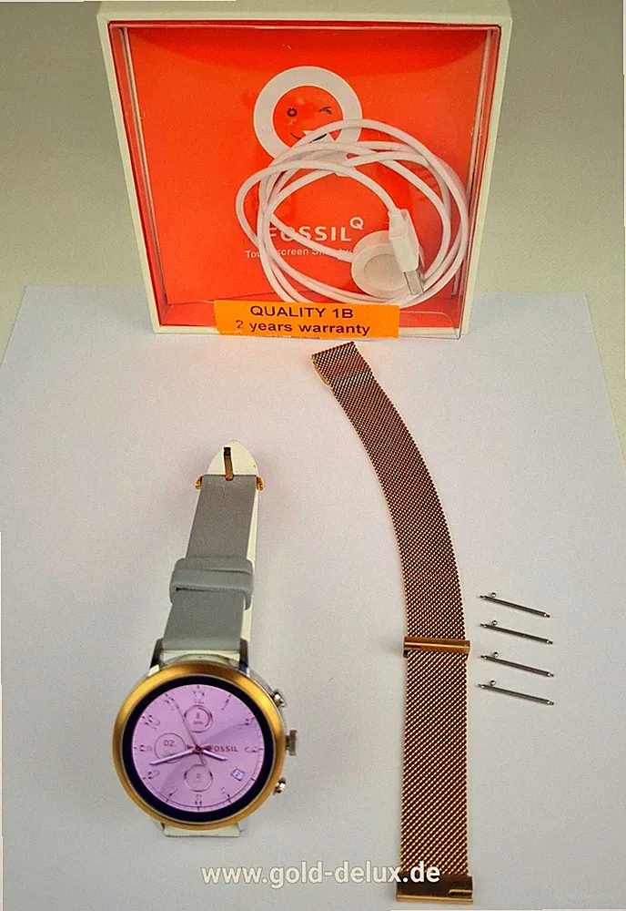 Fossil Damen Digital Smart Watch Armbanduhr mit Silikon und Edelstahl
