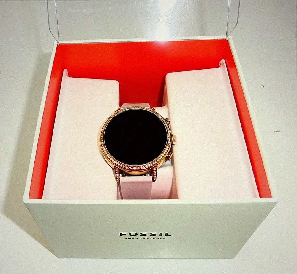 Fossil Damen Smartwatch DW7F1 rosegold Gummi weiß