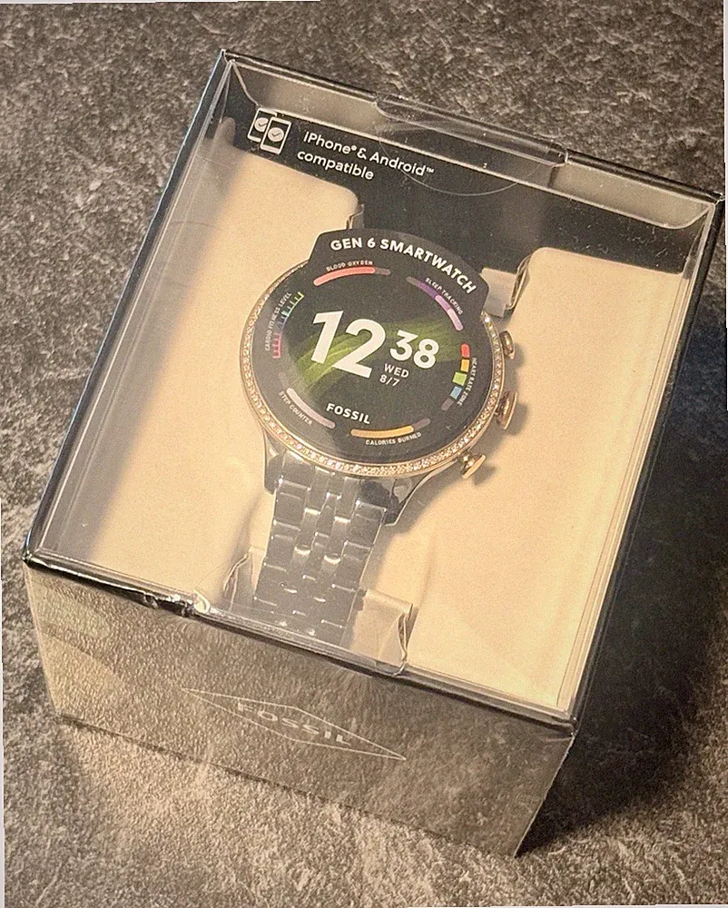 Fossil Gen 6 FTW6078 Smartwatch 42 mm Edelstahlarmband Wear OS Android iOS NEU