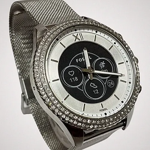 FOSSIL GEN6 FTW7066 Armbanduhr Uhr Damen Silber Smartwatch Arm Max 17,5cm r#