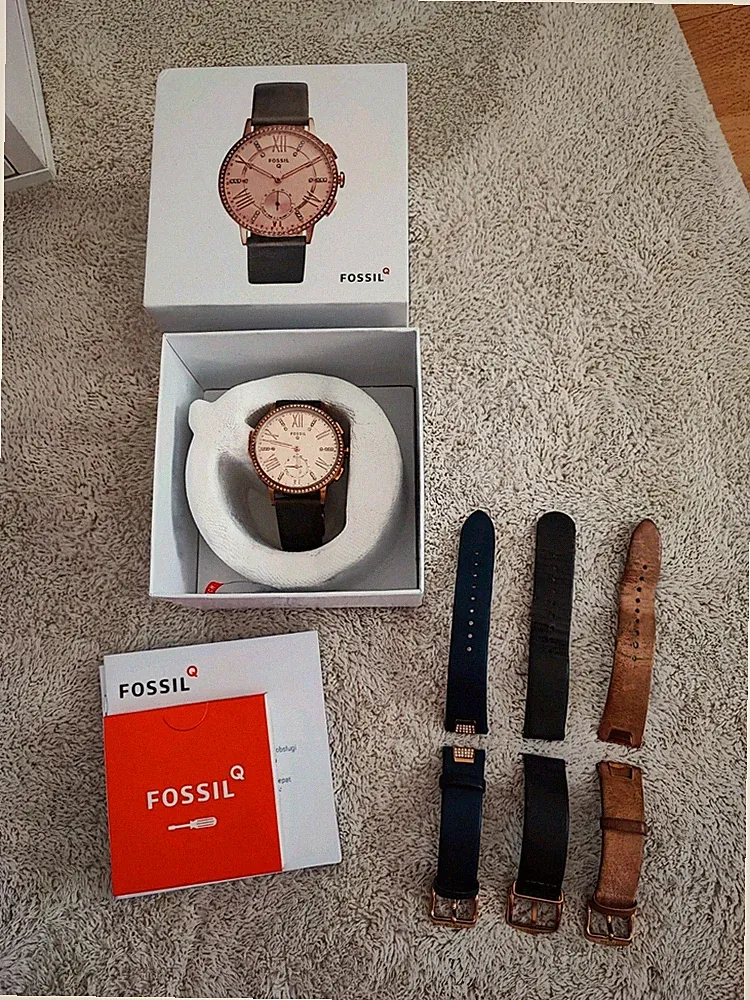 Fossil Q Gazer Hybrid Smartwatch Armbanduhr Rosegold - inkl. 3 Wechselbänder