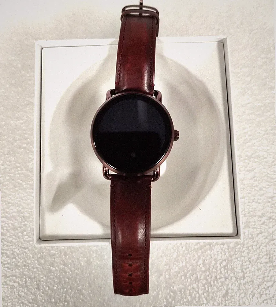 Fossil Q Wander WD2b 43mm Braun Edelstahl Metall Smartwatch defekt/Ersatzteil
