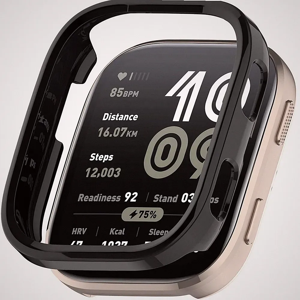 Für Amazfit Bip 6 Design Kunststoff PC Smart Watch Schutz Gehäuse Hülle Schwarz