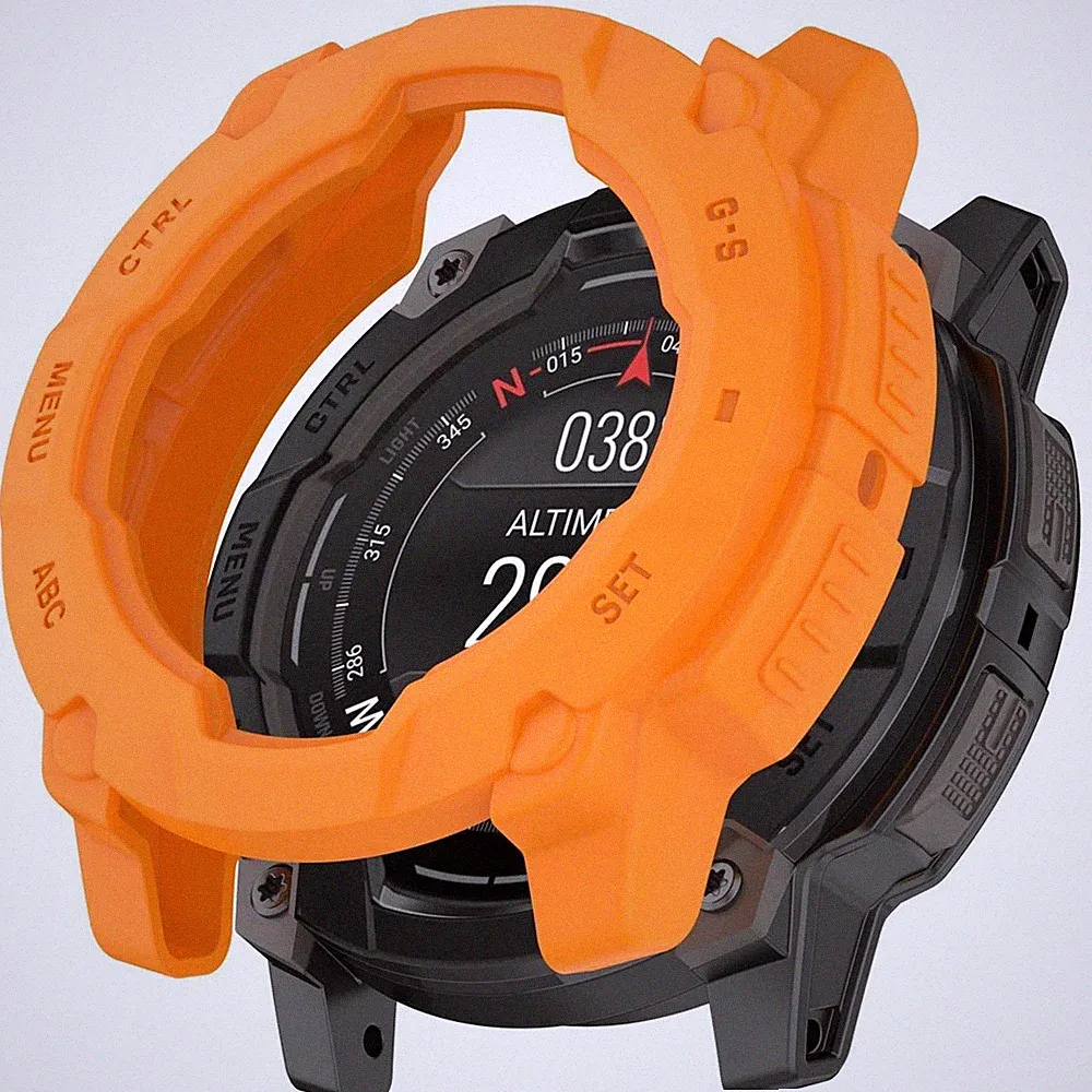 Für Garmin Instinct 3 AMOLED / Solar 50mm Kunststoff Schutz Gehäuse Hülle Orange