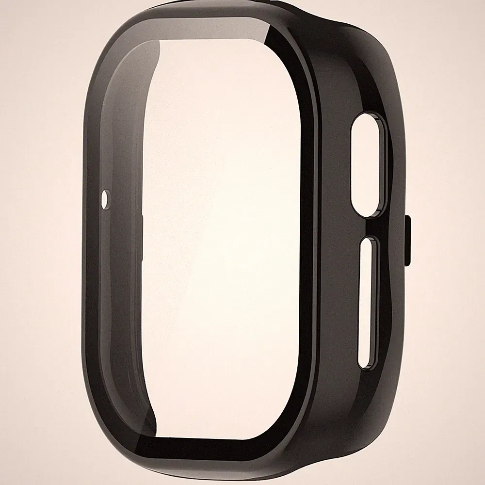 Für Honor Watch 4 Kunststoff Smart Watch PC Hülle + Schutz Hart Glas Schwarz