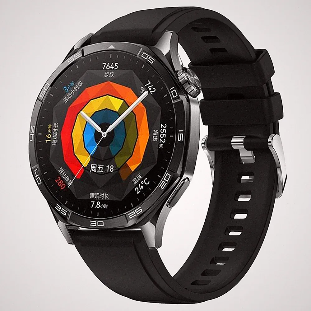 Für Huawei Watch GT 5 46mm Design 18mm Sport Silikon Smart Watch Armband Schwarz
