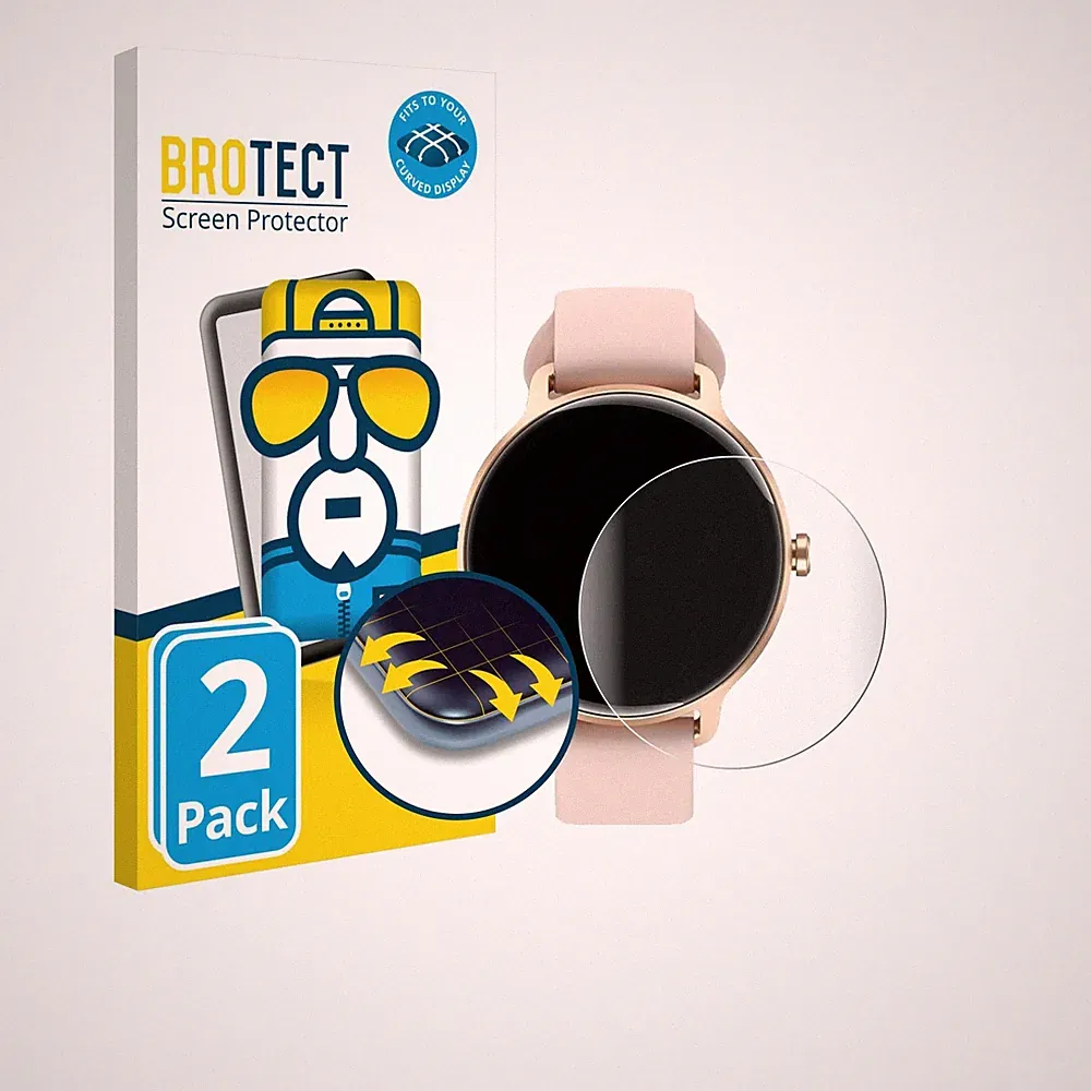 Full-Cover Schutz Folie für Yoever Smartwatch 1.27" 3D Curved Edge 2x