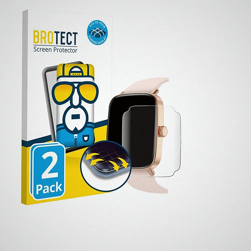 Full-Cover Schutz Folie für Yoever Smartwatch 1.85" 3D Curved Edge 2x