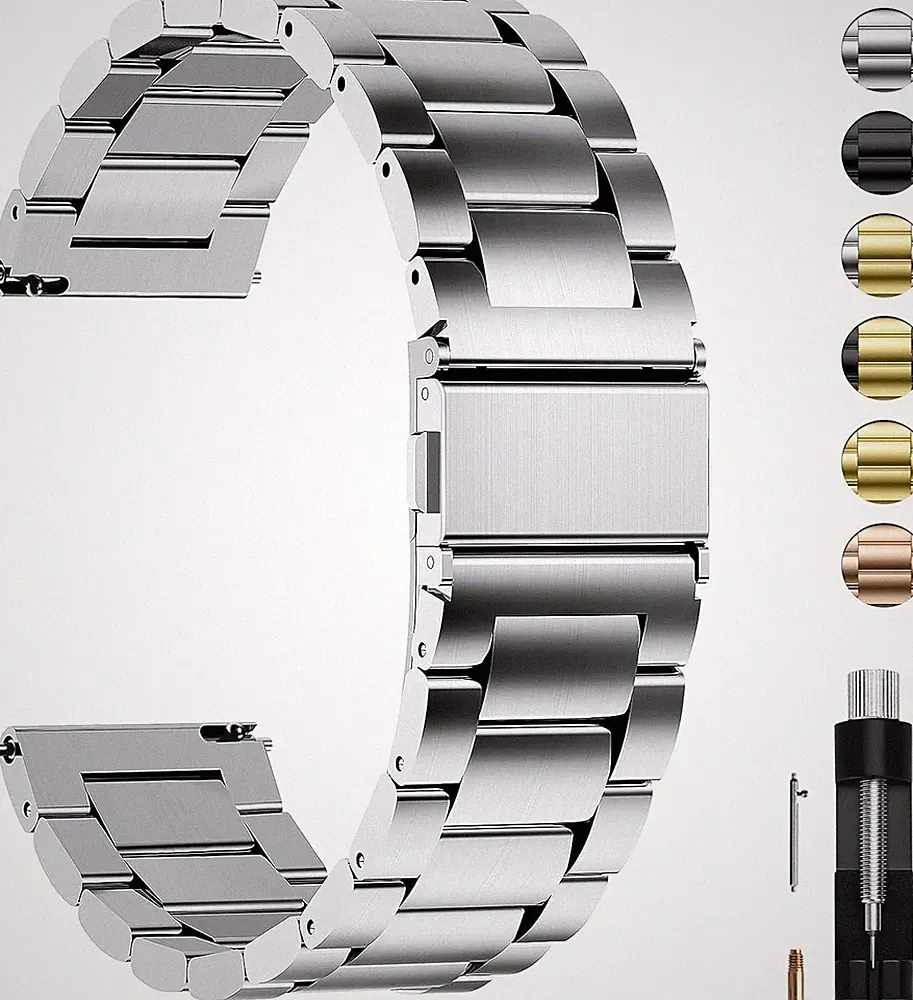 Fullmosa Uhrenarmband 16mm Edelstahl für Uhren Smartwatch