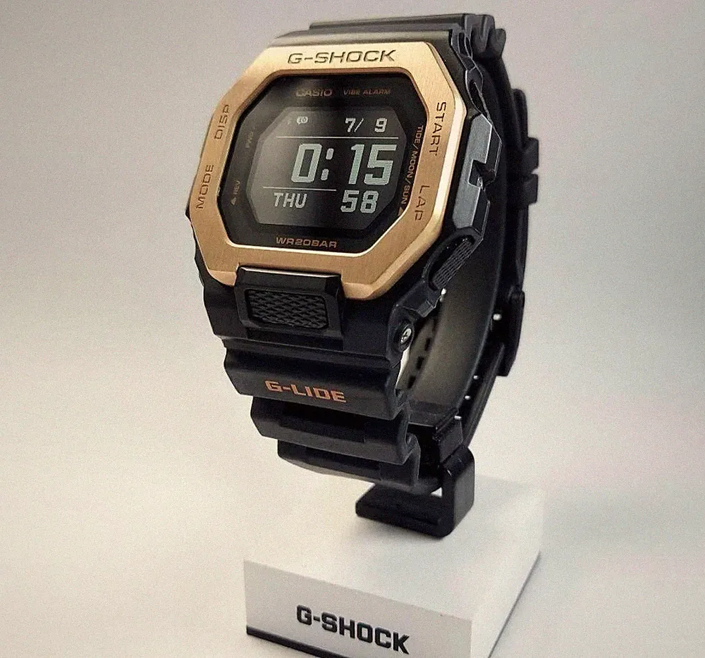 G-Shock G-Lide GBX-100NS-4 Smartwatch Gezeitengrafik Schrittzähler MIP...