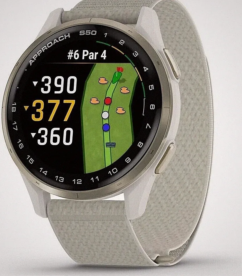 Garmin Approach S50 Golf Smartwatch AMOLED Elfenbein / Cremegold Aluminium – NEU