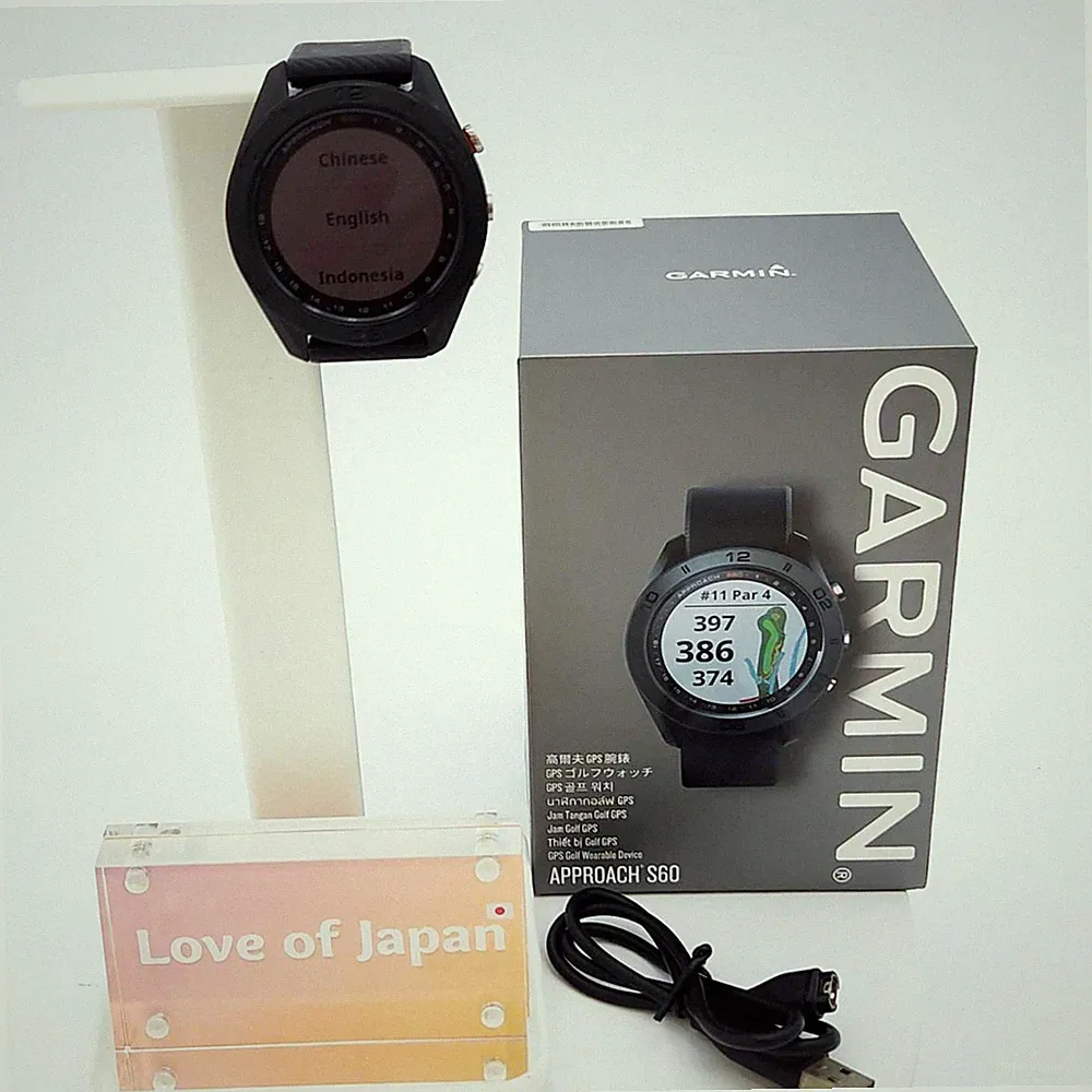 Garmin Approach S60 Golfuhr, schwarze GPS-Smartwatch, ausgezeichneter Zustand