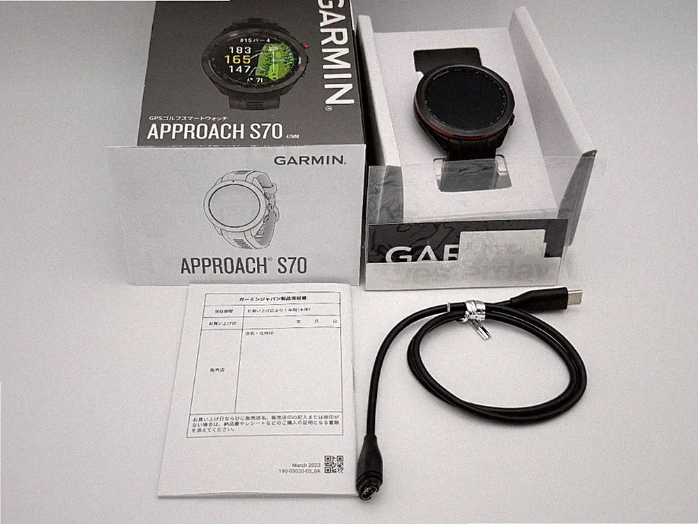 GARMIN Approach S70 47mm Smartwatch Schwarz Herren GPS Sportuhr Analog Gebraucht