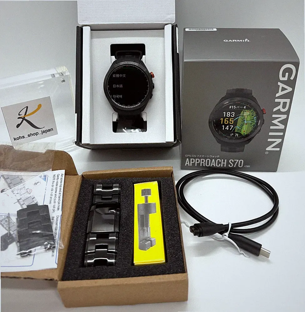 Garmin Approach S70 Golfuhr schwarz GPS Smartwatch 47mm Bedienung bestätigt m...