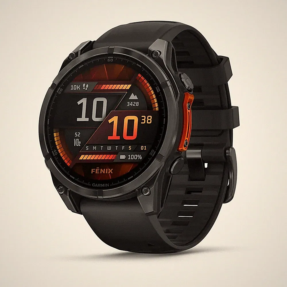 Garmin Fenix 8 AMOLED Sapphire GPS Smartwatch 43mm Carbon Gray DLC Titan