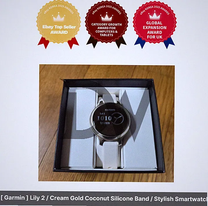 [ Garmin ] Lily 2 / Creme Gold Kokos Silikonband / Stylische Smartwatch
