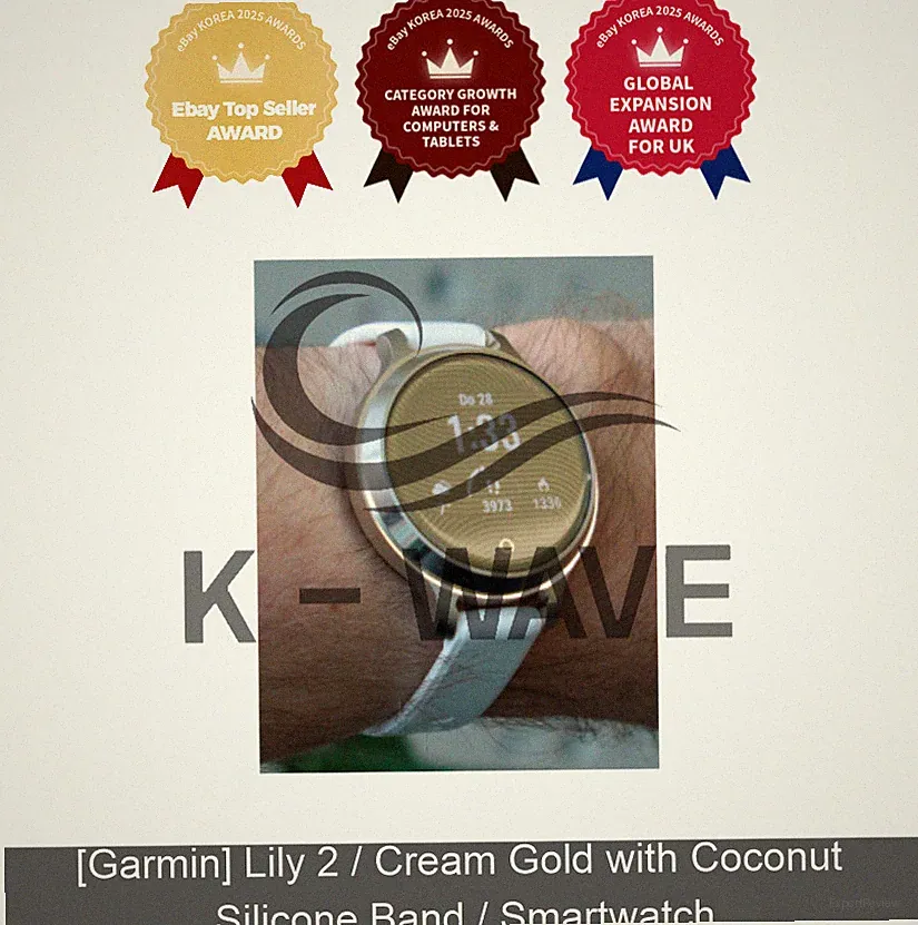 [Garmin] Lily 2 / Creme Gold mit Kokos Silikonband / Smartwatch