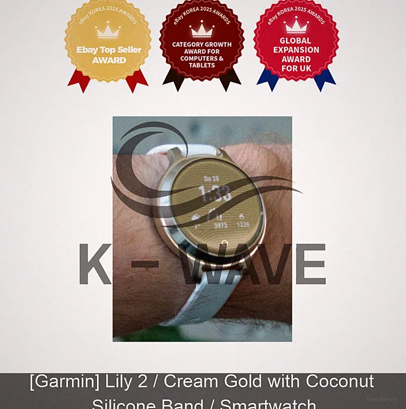 [Garmin] Lily 2 / Creme Gold mit Kokos Silikonband / Smartwatch
