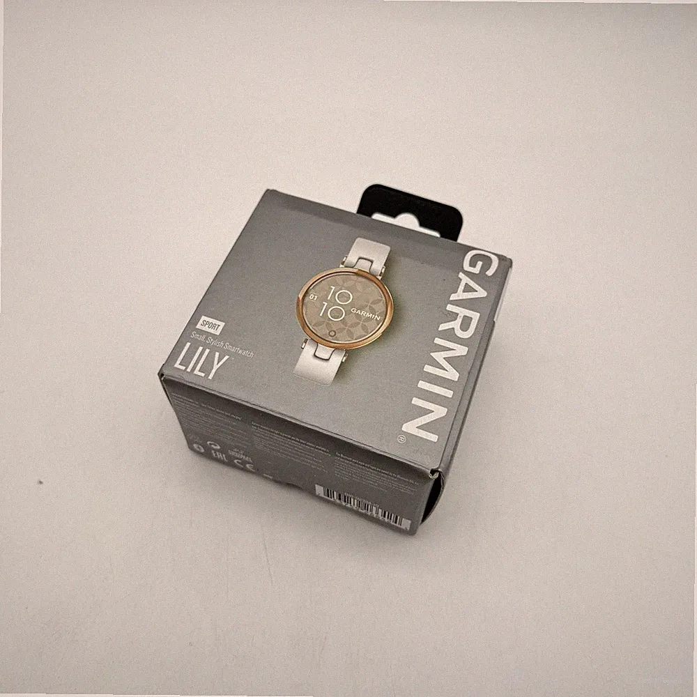 Garmin Lily Sport 34mm hochwertiger Aluminium Lünette Weiß/Gold Smart Watch