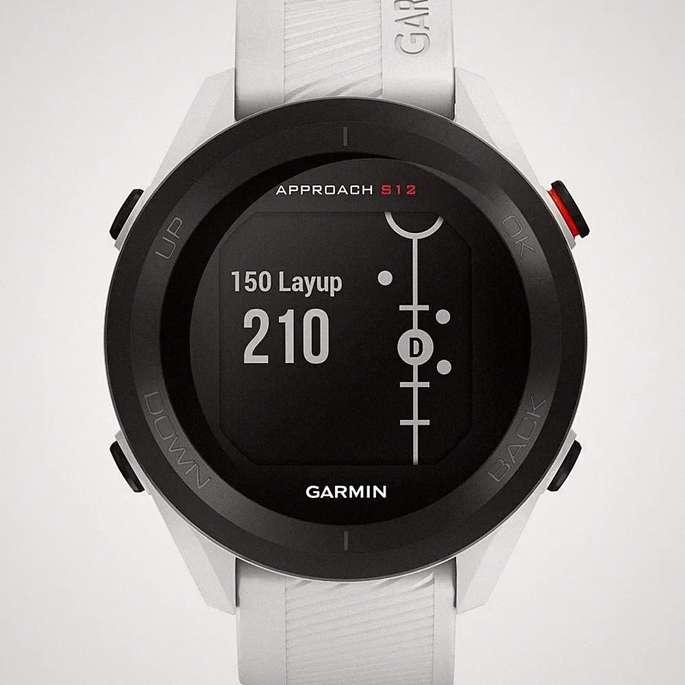 Garmin S12 Golf-Uhr weiß/schwarz Schlagweitenmessung GPS Smartwatch 1,3 Zoll NEU