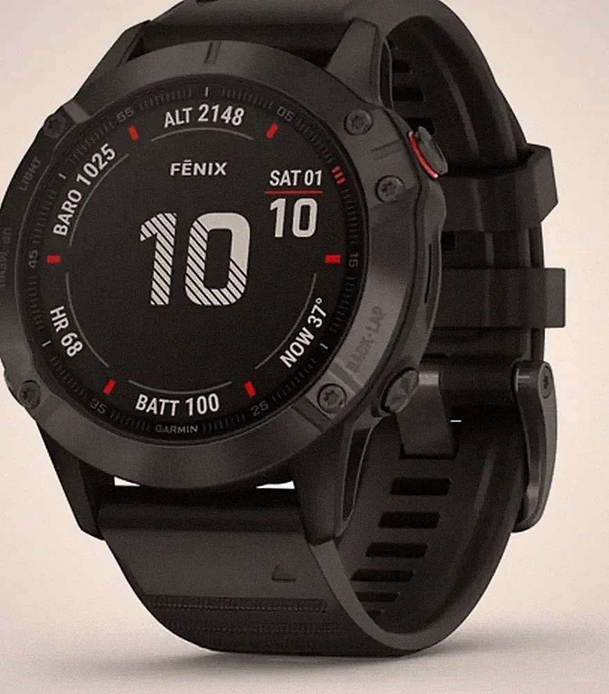 Garmin Sportuhr Uhr Smartwatch fenix 6 PRO Schwarz 47mm GPS Fitnessuhr Onesize