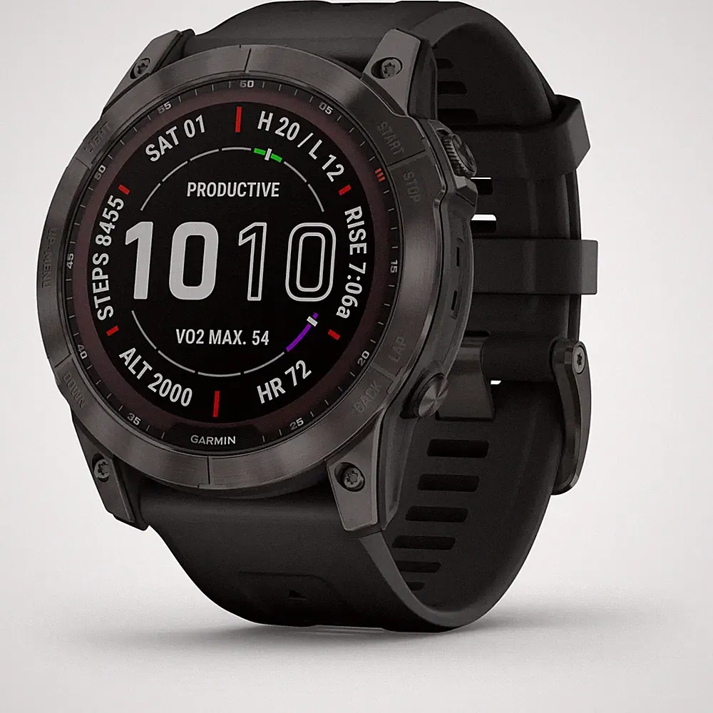Garmin Uhr Smartwatch GPS Sportuhr Fenix 7X Sapphire Solar Carbon Grey Ones754
